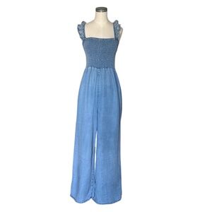 Eyelet jumpsuit wide leg Size L